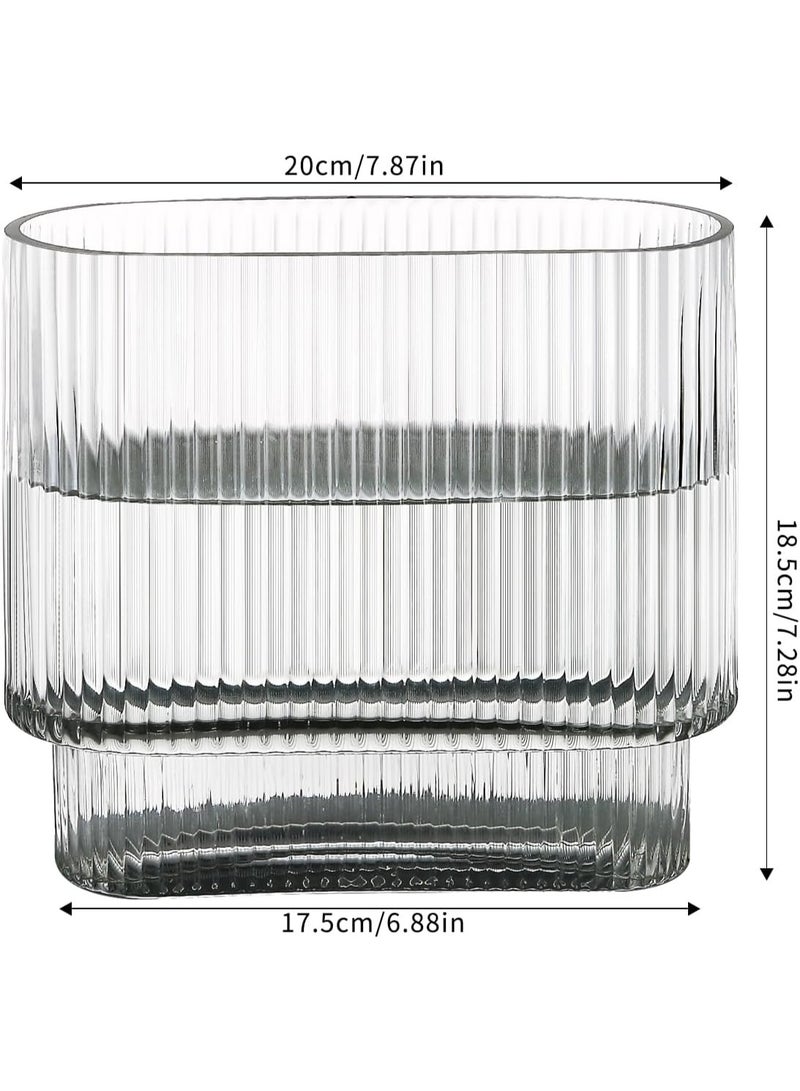 البيضاوي مزروعة الزجاج مزروعة الزهرة واضحة للزهرة المنزل Centerpieces ديكور - Image 2